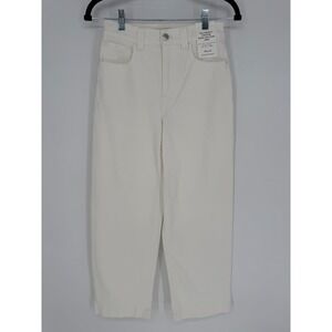 MADEWELL THE PERFECT VINTAGE WIDE LEG CROP JEAN WHITE NWT SIZE 24 SUMMER COASTAL